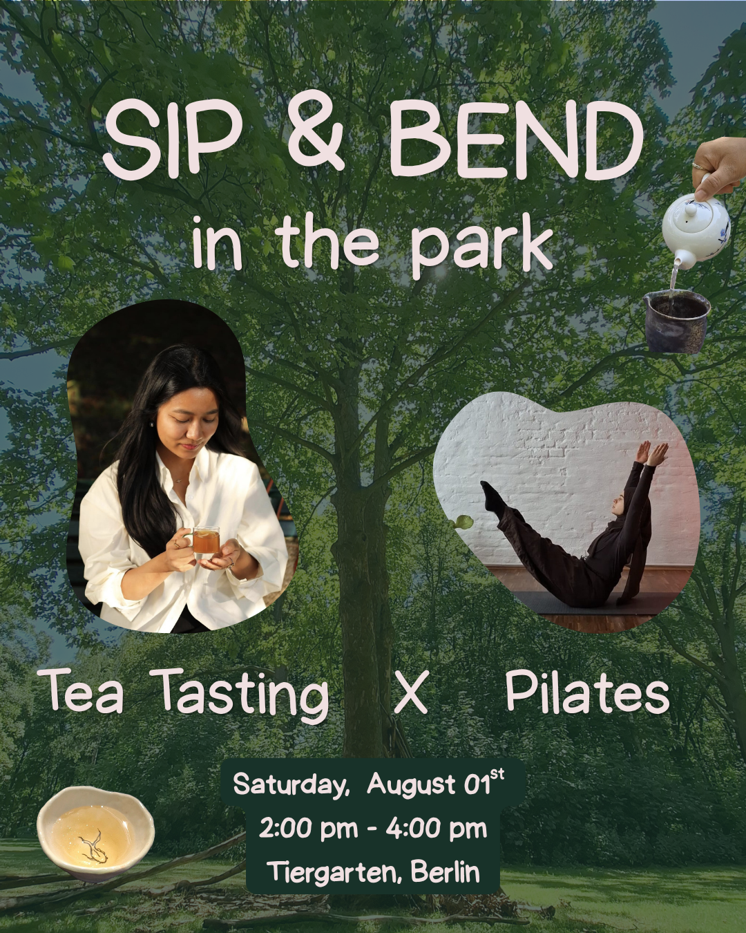 Pilates x Teeverkostung im Park